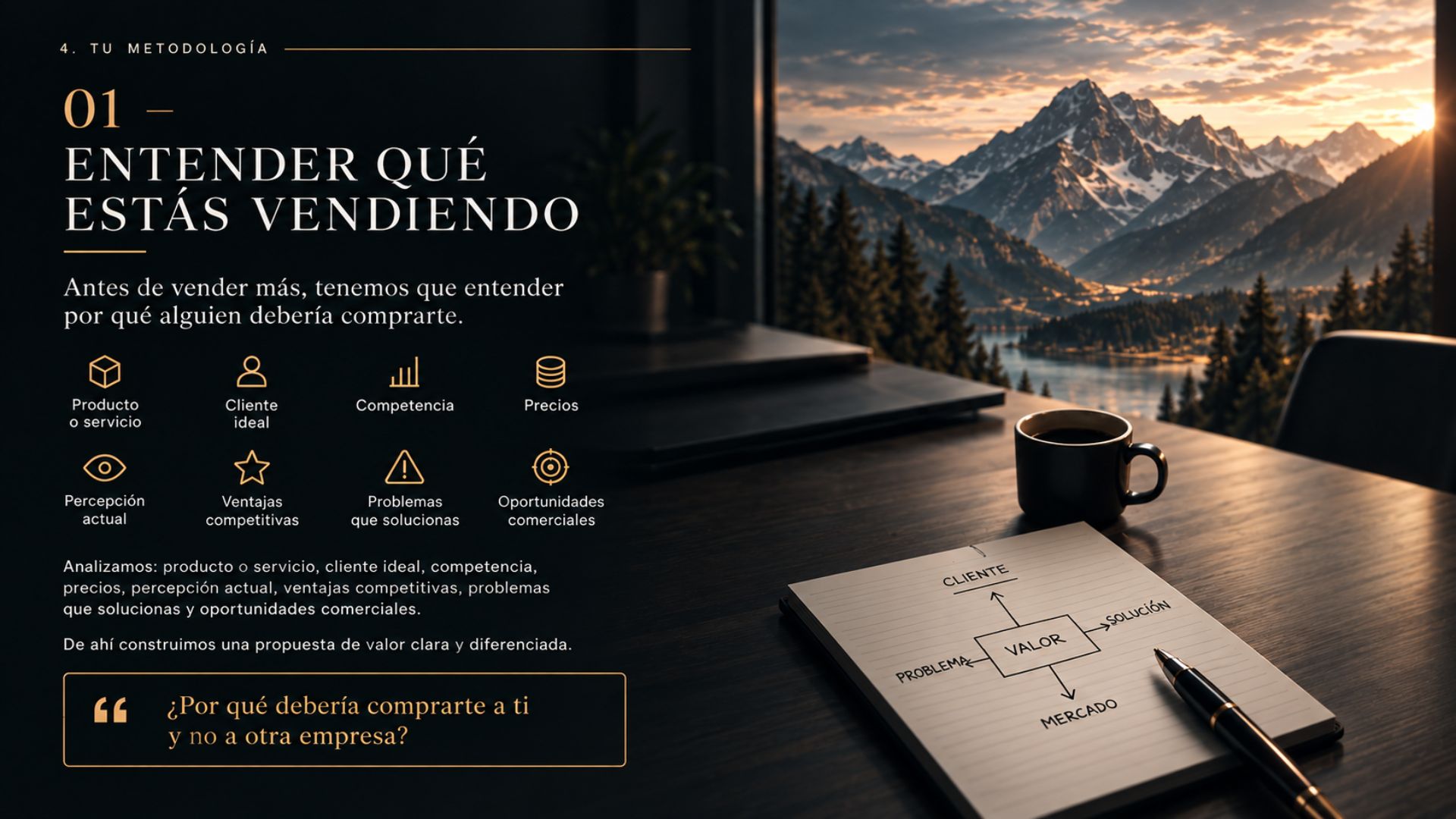 Mesa de trabajo para definir una propuesta de valor